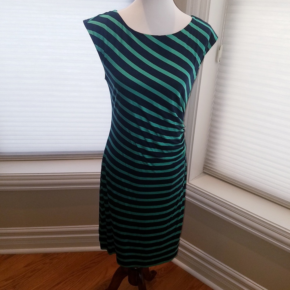 NWT Navy and green striped dress